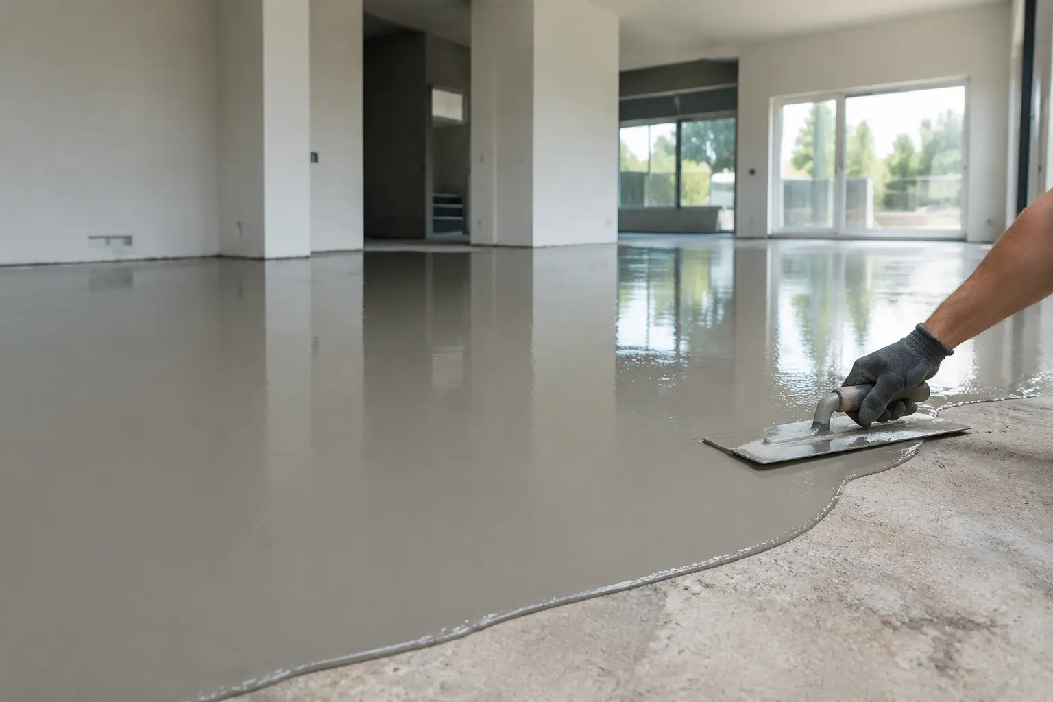 السلف الأسمنتي (المونة ذاتية الاستواء) Epoxy Flooring Project - Industrial-grade application by Epoxy Egypt